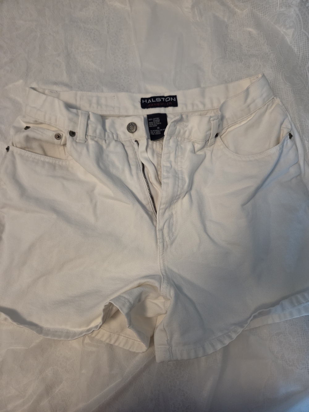 Halston Heritage White Women's Denim Cutoff Shorts